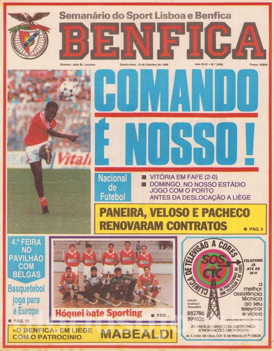 jornal o benfica 2400 1988-10-19